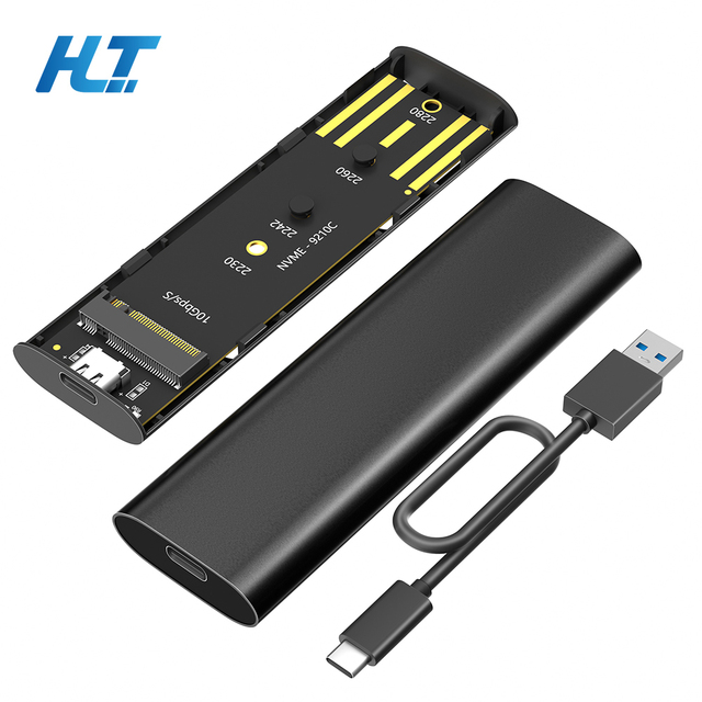 USB 3.1 Type-C M.2 NVMe SSD Enclosure 10Gbps Portable Aluminum Case for 2230/2242/2260/2280 M-Key NVMe SSD