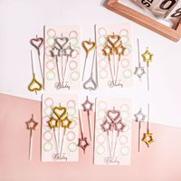 Juego de Velas de Cumpleaños Metálicas en Forma de Corazón y Estrella en Oro, Plata y Oro Rosa, 3 Piezas, Decoración para Pastel con Estrella 3D