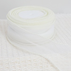 Glitter Edge Organza Ribbon Lightweight Sheer Trim For Holiday Craft And DIY Bow <b>Making</b> - Product Image 4
