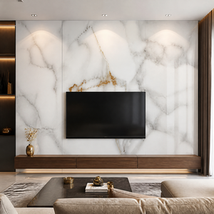 Lastra in Gres Porcellanato Sinterizzato di Lusso Effetto Marmo MESH FISH BELLY GOLD, Grande Formato, Dimensioni Personalizzabili, per Rivestimenti a Parete e Pavimenti di Ville - Product Image 5
