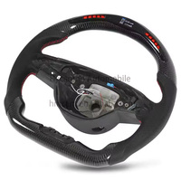 Roda kemudi LED serat karbon harga pabrik untuk Mercedes Benz W204 W205 W211 C63 AMG W222 GLE CLA roda kemudi mobil
