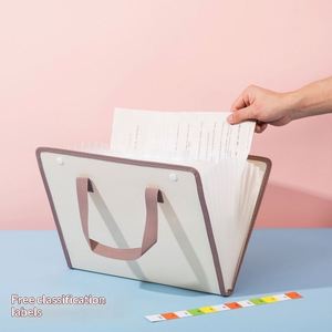Ke'mu Pp Box Hand-Held Accordion <b>File</b> Folder Exam Papers <b>Storage</b> Bag A4 Size Opaque - Product Image 2