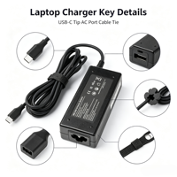 Adaptateur secteur pour ordinateur portable 90W avec protection multi-couches, chargeur multifonctionnel 19,5V 4,62A à port CC, vente en gros