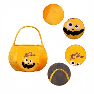 Bolsas de Halloween para Dulces, Portátiles, de Peluche, con Bordado de Calabaza, Reutilizables, para Niños, Fiestas Infantiles - Product Image 3