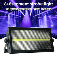 Luz Estroboscópica LED Segmentada 8+8 con Control DMX512 para Bar, DJ, Discoteca, Club, Escenario y Parque Temático, Teñido y Destello RGB