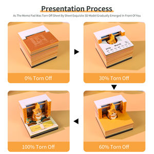 Bloc-notes <span class=keywords><strong>calendrier</strong></span> 3D en papier découpé au laser motif chat orange mignon, décoration de bureau en papier superposé, bloc-notes 3D pour animaux de compagnie, idéal pour le dropshipping - Product Image 4