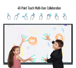 TACTEASY Écran tactile interactif 65 pouces LCD 4K 20 points tactiles, cadre métallique, tableau blanc intelligent mural et au sol, portable, USB, éducation, Android - Product Image 3