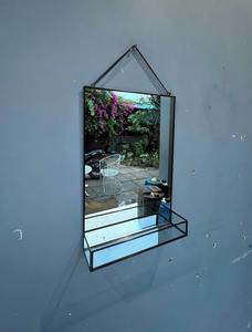 Modern Decorative <b>Mirror</b> Shelves Made Brass <b>Mirror</b> for Home <b>Decor</b> Showcase Storage Wall Mounting Supplier Uttar Pradesh - Product Image 2