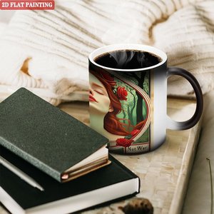 Blank Mug 11oz Frosted Black <b>Ceramic</b> Heat Sensitive Art Customization Gift <b>Cup</b> - Product Image 3