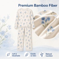 Ensemble de vêtements de détente pour femmes en viscose de bambou à 93% et élasthanne à 7%, imprimé personnalisé, manches longues, doux, respirant, pyjama deux pièces, OEM ODM