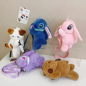 Internet célèbre nouveau sac en velours Capybara sac diagonal d'épaule d'étudiant à la mode avec mignon Kapibala enclin au mensonge pour les étudiants - Product Image 1