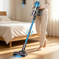 Aspirateur balai sans fil 400W, autonomie de 50 min, phare LED, filtration HEPA, pour sols durs et tapis