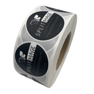 Custom Logo <strong>Sticker</strong>, Custom <strong>Printed</strong> Waterproof Synthetic Paper Adhesive Round Logo <strong>Sticker</strong> - Product Image 1