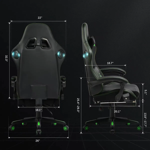 Échantillon gratuit bon marché Anji personnalisé Fauteuil de jeu ergonomique inclinable Silla <span class=keywords><strong>Gamer</strong></span> sur <span class=keywords><strong>PC</strong></span> avec haut-parleurs et massage - Product Image 6