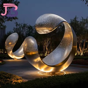 Escultura DE FLOR DE ESPEJO DE ACERO INOXIDABLE grande personalizada para <span class=keywords><strong>templo</strong></span> de jardín decoración de <span class=keywords><strong>calle</strong></span> comercial moderna para bienes raíces - Product Image 6
