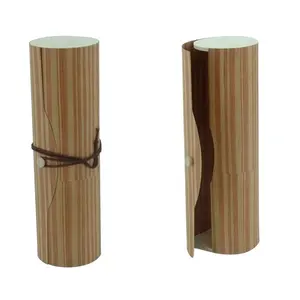 Custom unfinished birch cylinder wood wine box