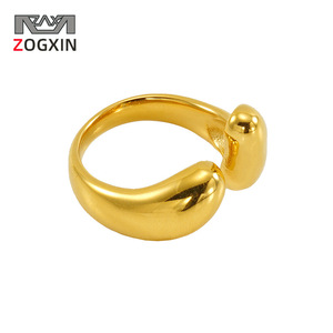 Golden <b>Open</b> Geometric <b>Ring</b> For Women 18k Gold Plated Fashion Jewelry Gift - Product Image 2