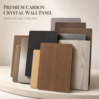 Panneau mural en cristal de carbone de charbon de bambou ignifuge B1, grain de bois imperméable E0 pour hôtel, villa, salon