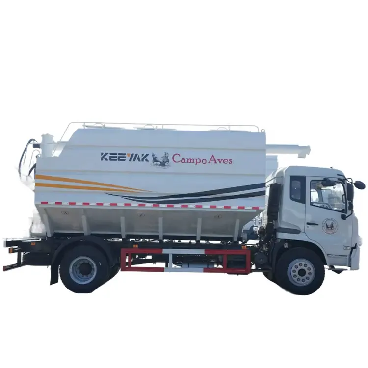 DFAC Dongfeng 4*2 Cummins mesin semen truk umpan jumlah besar kapasitas tangki 25cbm 3 gudang untuk pengiriman pelet kayu pakan hewan