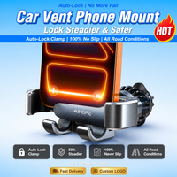 Support de téléphone de voiture à fixation par gravité pour grille d'aération, conception à glissière à serrage automatique, compatible avec les coques épaisses, mains libres, universel