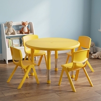 Meubles préscolaires, table et chaises rondes pour enfants, ensemble réglable pour la maternelle, salle de classe, garderie