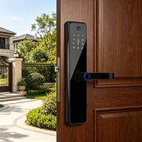 Serrure de porte intelligente, contrôle par application Tuya, serrure de porte électronique numérique biométrique à empreintes digitales avec caméra pour la maison