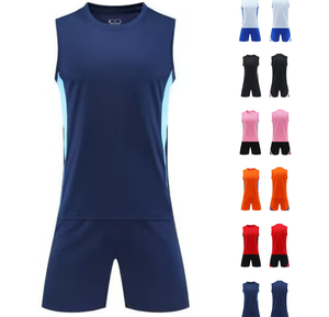 Nouvel ensemble d'entraînement de <span class=keywords><strong>football</strong></span> d'été 26 : débardeur et short de style américain, sans manches, séchage rapide, tissu perforé, ensemble deux pièces uni - Product Image 4