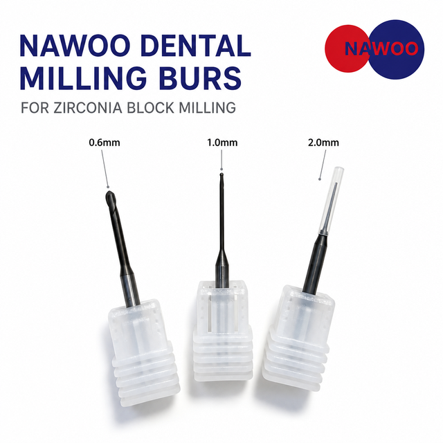 Dental Milling Burs for Zirconia CADCAM compatible with Cradle A52 Coated DC Applied to Milling Centers Dental Lab