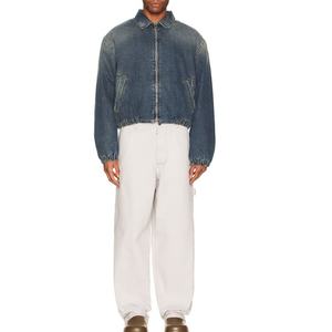 Ventes en gros de vestes en jean pour hommes de haute qualité, personnalisées avec logo, service OEM, style vintage, respirantes, bleu délavé - Product Image 5