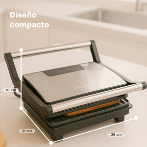 GRL-MARBLE Mini Griglia Elettrica 1000W in Acciaio Inossidabile con Piastre Antiaderenti per Cucina Interna - Product Image 2