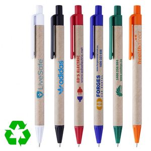 Eco Friendly Recycled Kraft Paper Click Gel Ink <b>Pen</b> Biodegradable <b>Retractable</b> Advertising <b>Pen</b> With Colorful Plastic Parts - Product Image 2