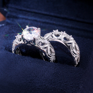 Anello a Cuore Traforato per Donne, Motivo Floreale, Elegante per Uso Quotidiano, Accessorio di Moda - Product Image 3