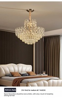 Lampes suspendues Lustres de décoration de maison modernes pour Table Lustre en cristal de luxe moderne pour bâtiment duplex Salon Salle à manger