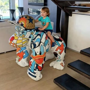 Custom-designed Resin Hand-painted for Art Gorilla Sculpture. a Collision of Childlike Charm and Art an Art Collectible.