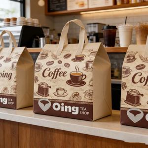 Custom Food Coffee Boba Tea Delivery Packaging Non-Woven Disposable Self-Adhesive Thermal Portable Beverage Takeaway <b>Cooler</b> Bag - Product Image 4