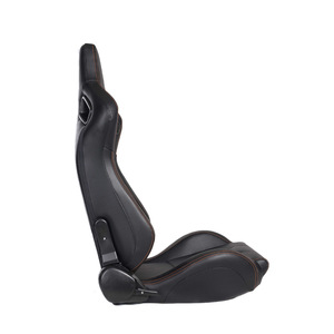 Siège de course universel réglable en PVC noir, siège de voiture de gaming haut de gamme minimaliste, réglage du dossier à 180 degrés, imperméable - Product Image 4