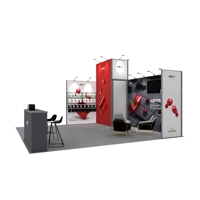 Stand d'exposition modulaire en aluminium 20x20 pieds, grand stand de salon professionnel 6x6, installation facile avec rangement