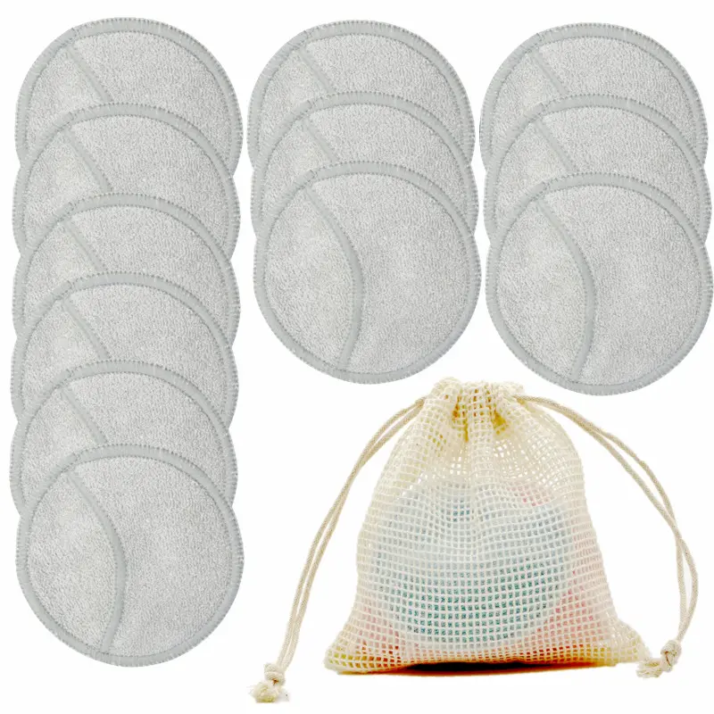 Reusable Makeup Remover Pads With Washable Laundry Bag Round Box Bamboo Cotton Rounds For All Skin Types