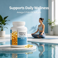 Capsules d'huile de poisson oméga-3 sans odeur, sans sucre, sans conservateurs, favorisant le bien-être quotidien, complément nutritionnel pour adultes