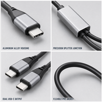 Câble Répartiteur USB-C 140W PD Charge Rapide Double Port pour Téléphone Portable & Ordinateur Synchronisation de Données 480Mbps Prise en Charge OEM/ODM