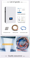 Batterie de stockage d'énergie solaire pour système domestique, fabriquée en usine, onduleur intelligent BMS, 8000 cycles, 51,2 V, 10 kWh, 200 Ah