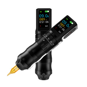 Stylo de tatouage professionnel en acier inoxydable permanent pour artistes, aiguilles jetables, course réglable, batterie rechargeable 12000 - Product Image 2