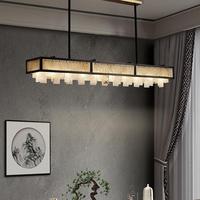 Lustre en marbre, minimalisme italien, lampe de salon en cuivre massif, lampe de salle à manger zen, luminaire haut de gamme pour salle de thé, grande suspension