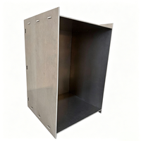 Table d'appoint industrielle en aluminium brossé sur mesure avec boîte de rangement pour salon et chambre