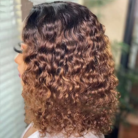 Perruques de luxe en cheveux humains brésiliens Chengxi, 13*4, avec dentelle frontale complète, super double drawn, bouclées, style bob, pour femme noire