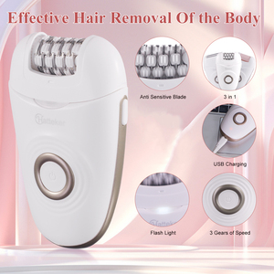 Épilateur HATTEKER HT-6258 pour femmes - Rasoir électrique sans fil pour le visage, les jambes, les bras, les aisselles, le bikini - Product Image 5