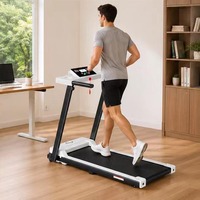 Alas Jalan Kaki Ultra Tipis 12cm di Bawah Meja 2 in 1 Treadmill Lipat untuk Penggunaan Rumah Kantor Hemat Ruang Mesin Lari Beban 120kg