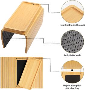 Tùy Chỉnh Màu Đen Sofa Tay vịn Khay Bảng Với Phổ Biến Nhất Thiết Kế Tre Ghế Tổ Chức Với Người Giữ Cốc Ghế Khay Cho Cánh Tay - Product Image 3