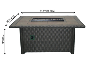 Fabbrica di Guangdong all'ingrosso moderno all'aperto rettangolo acciaio fuoco Pit <span class=keywords><strong>tavolo</strong></span> giardino propano vimini Firepit Set per Patio - Product Image 2