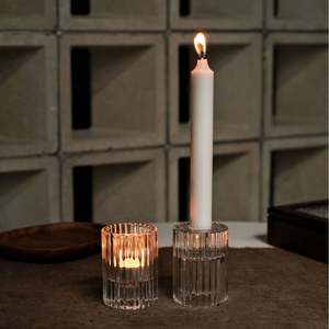 Candelabro de cristal Simple de doble uso, lámpara de té, decoración del hogar con luz a prueba de viento para Navidad, Pascua, Día de San Valentín, Halloween - Product Image 1